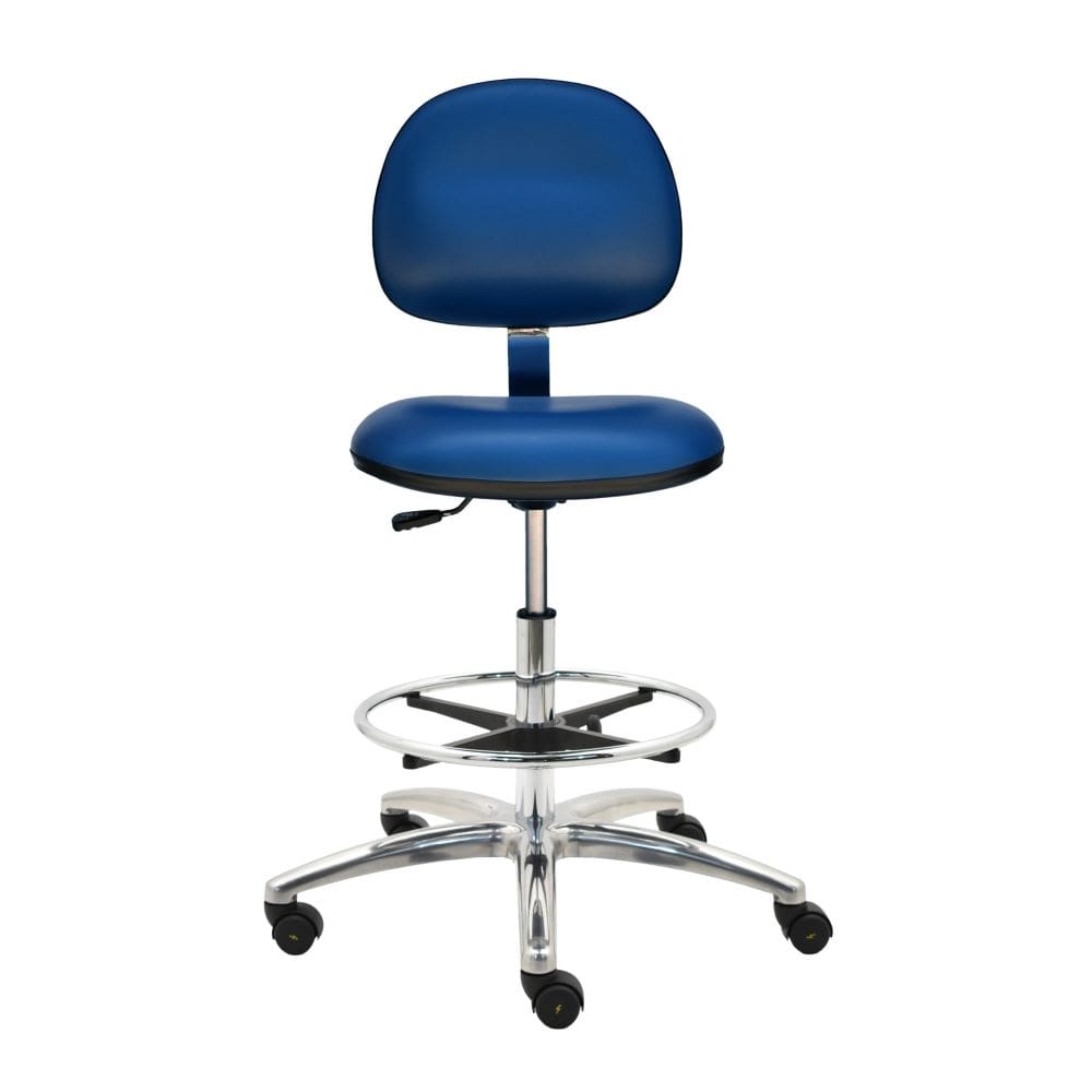 Industrial Seating Series 45 ESD Vinyl Cleanroom Chair Aluminum Base