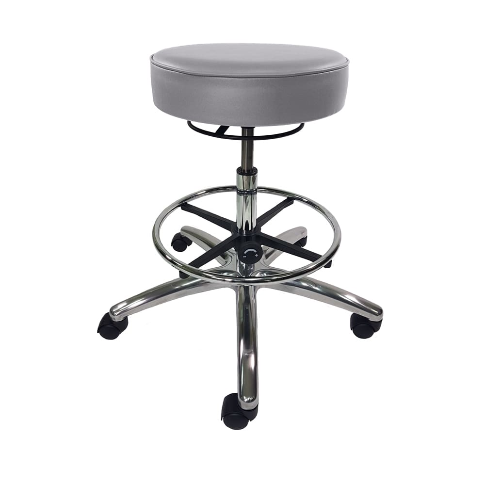 Industrial Seating Series 65 Cleanroom Vinyl Stool Aluminum Base
