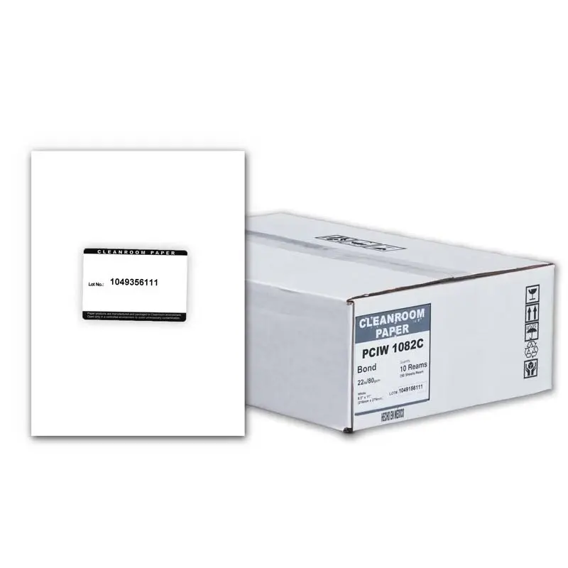 8.5x11 Pure Image White Polyethylene 3-Hole Punched Cleanroom Paper 22 lb