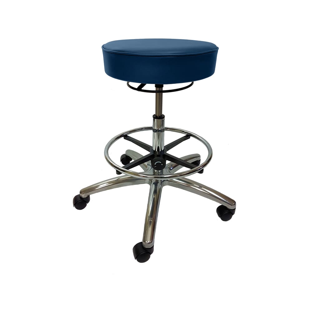 Industrial Seating Series 65 Cleanroom Vinyl Stool Aluminum Base