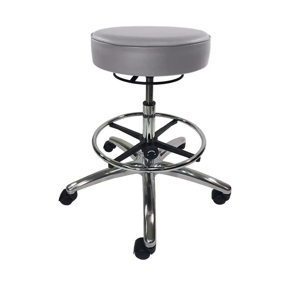 Industrial Seating Series 65 Cleanroom Vinyl Stool Aluminum Base