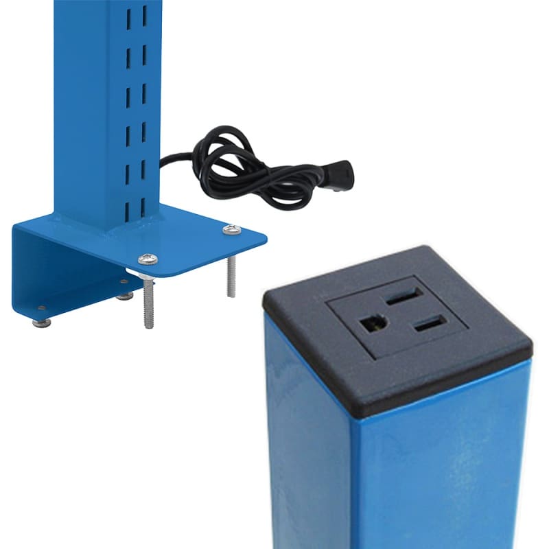 BenchPro Single Sided Slotted Upright for 1.75" Thick Tops with Power Plug