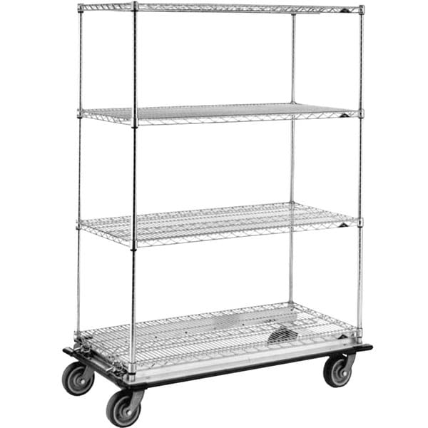 Metro Super Erecta Industrial Wire Shelving Truck Cart Chrome
