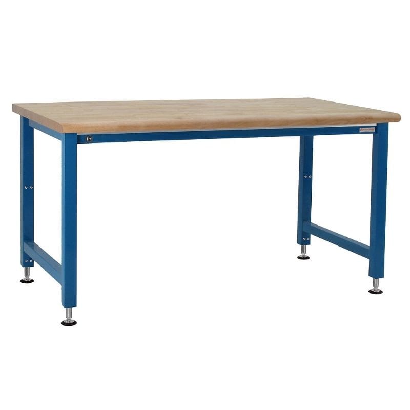 Benchpro Adams 1-3/4" Oiled Butcher Block Top Workbench with Electric Lift Round Edge