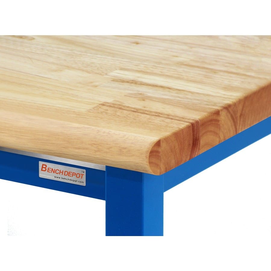 Benchpro Adams 1-3/4" Oiled Butcher Block Top Workbench with Electric Lift Round Edge