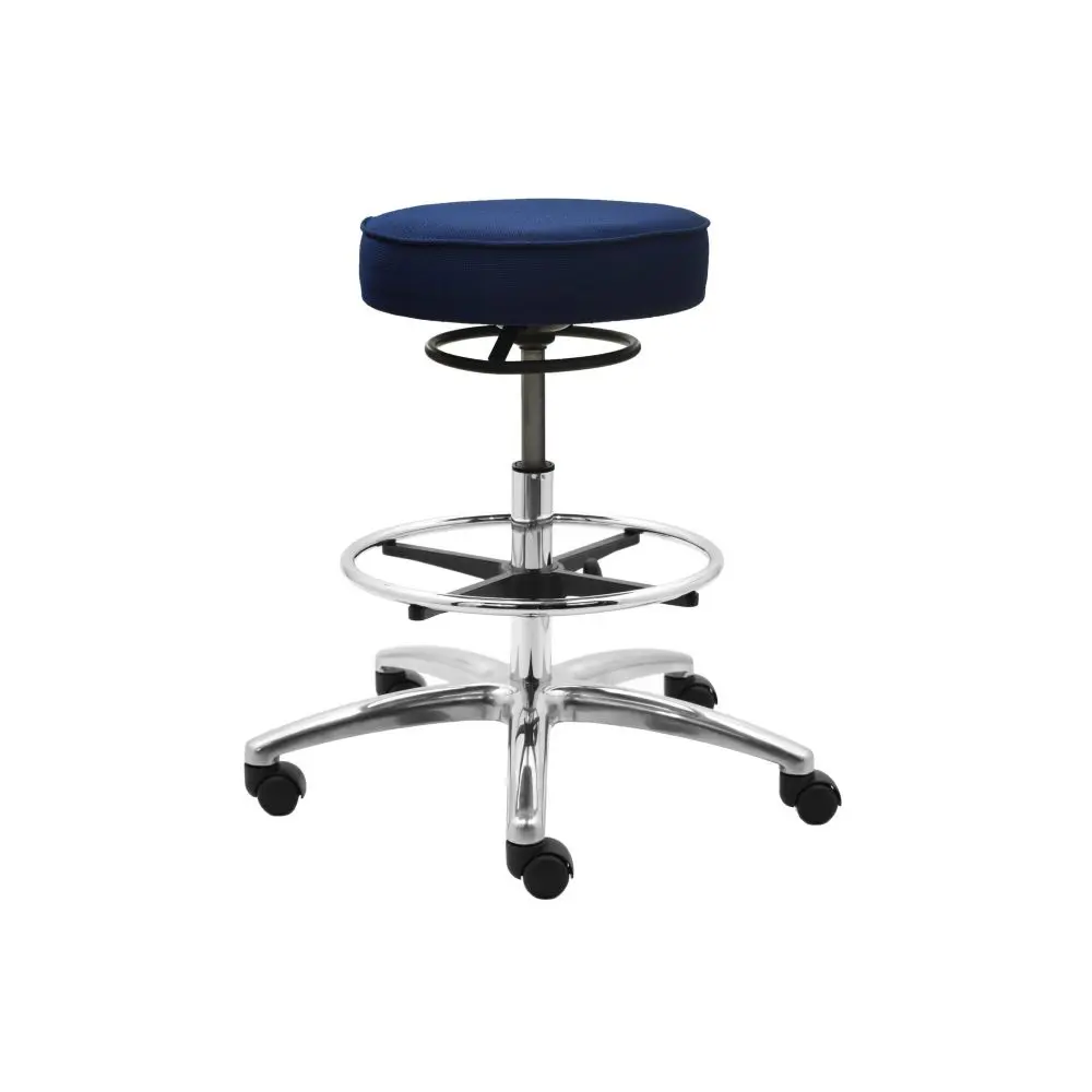 Industrial Seating Series 65 Cleanroom Vinyl Stool Aluminum Base