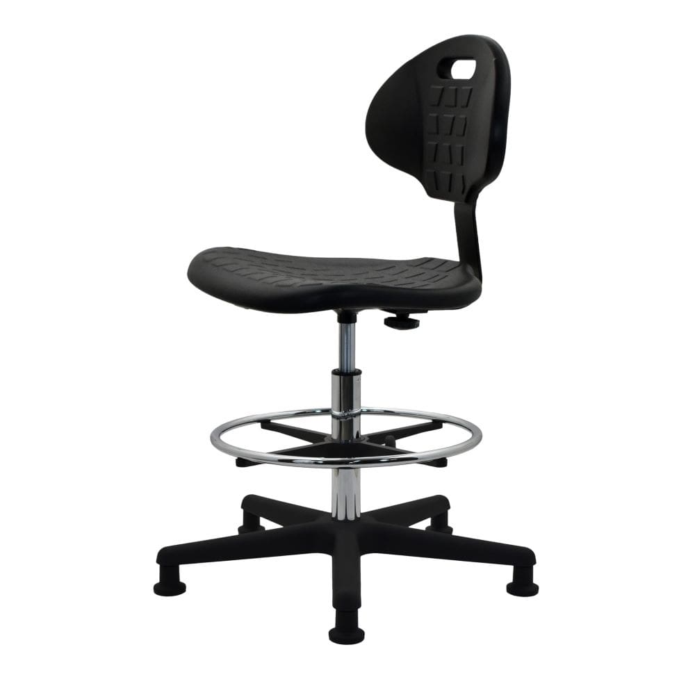 Industrial Seating Polyurethane Bench Height Cleanroom Chair - Plastic Nylon Base - Image 2