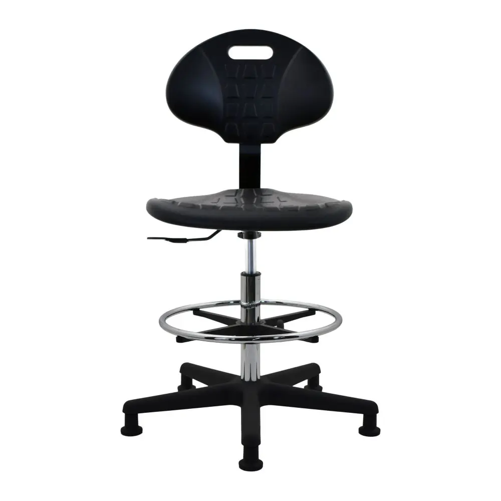 Industrial Seating Polyurethane Bench Height Cleanroom Chair Plastic Nylon Base