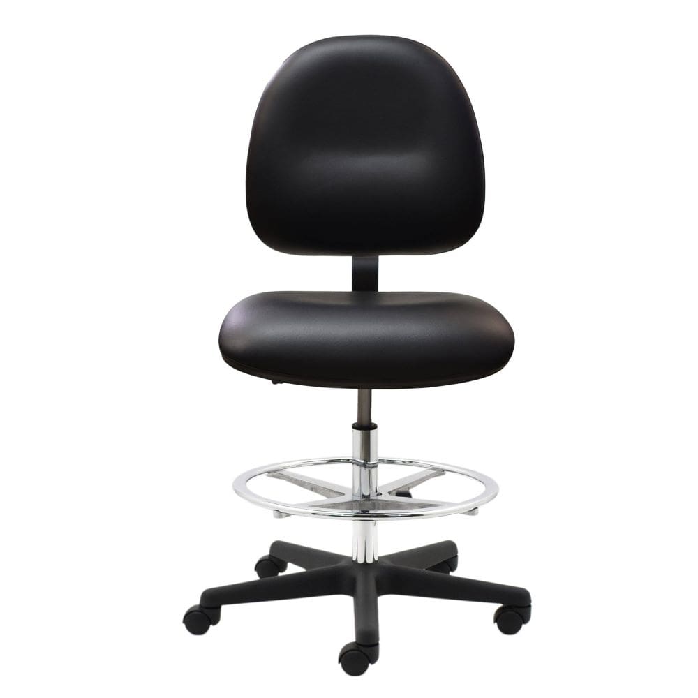Industrial Seating Series 20W Cleanroom Vinyl Chair Plastic Nylon Base and Wide Seat