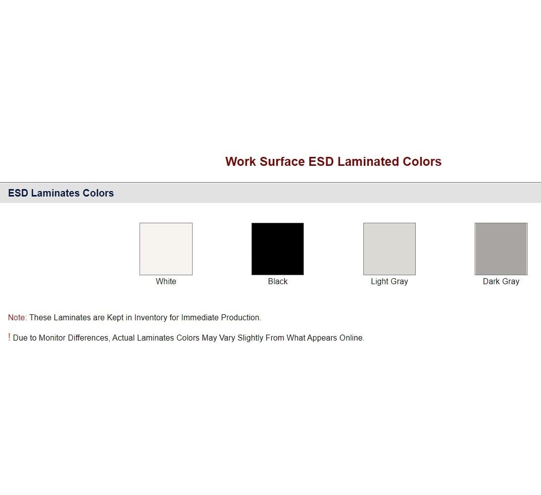 Benchpro workbench ESD Laminate Colors