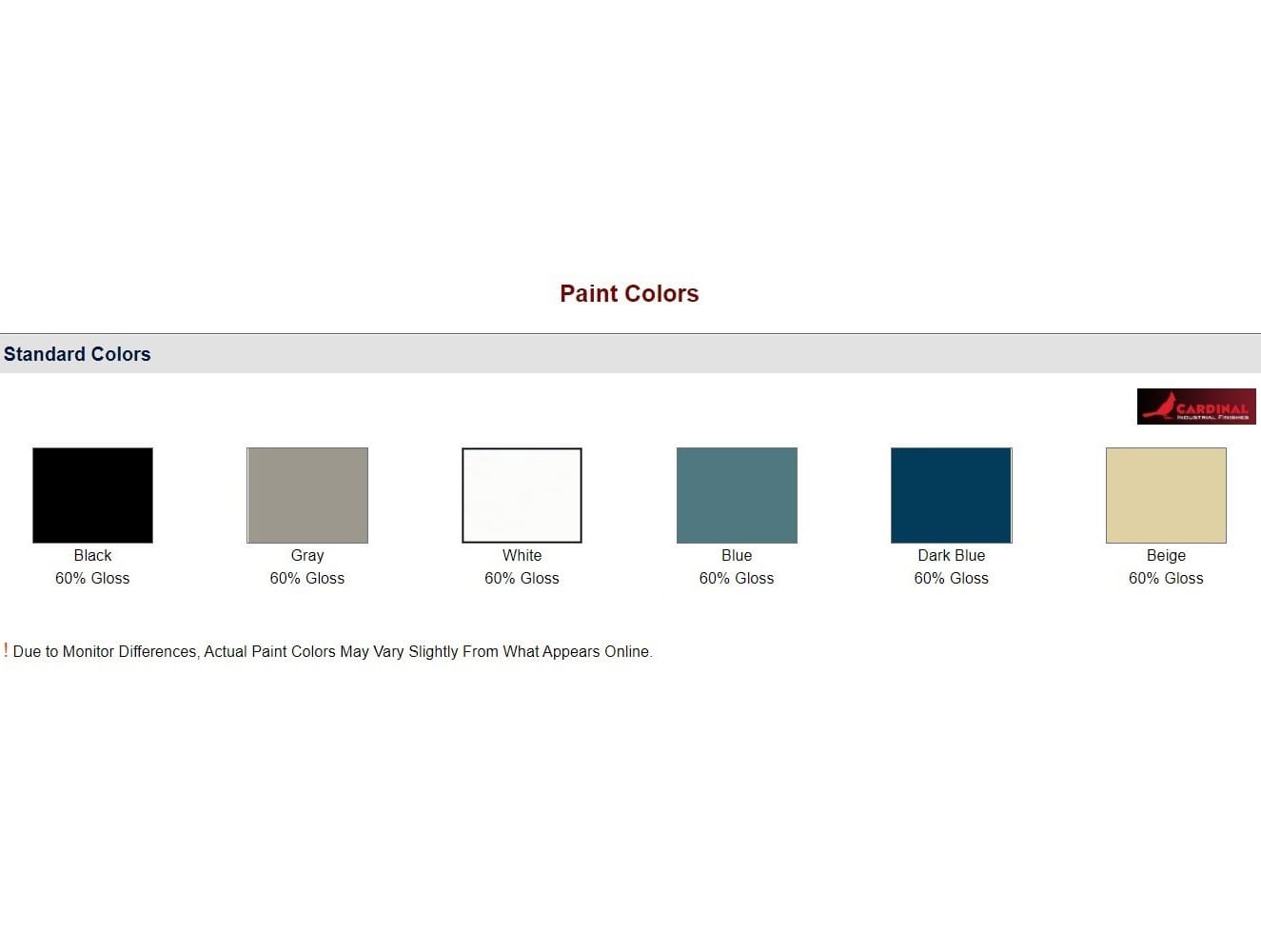 Benchpro Workbench Paint Colors