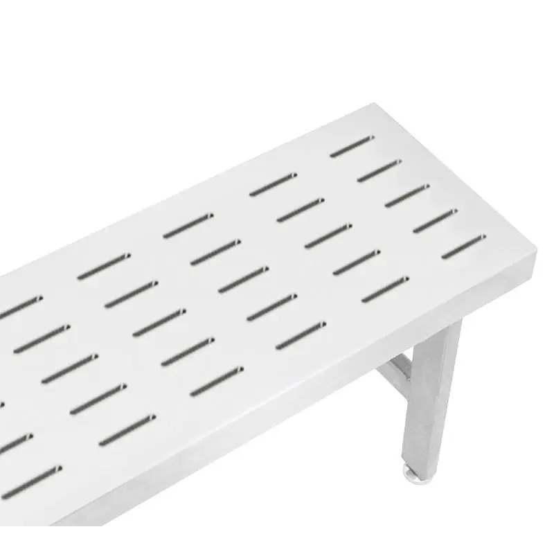 Benchpro Perforated Electropolished Gowning Bench - Four Legs 3/8" x 3"