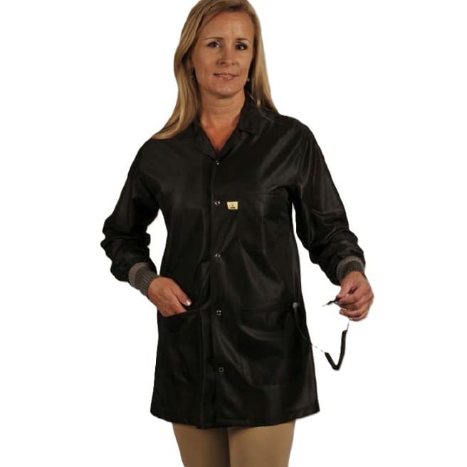 Tech Wear Traditional Black Lightweight Hip-Length ESD Jacket