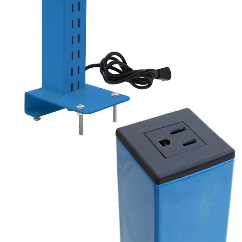 BenchPro Single Sided Slotted Upright for 1.25" Thick Tops with Power Plug