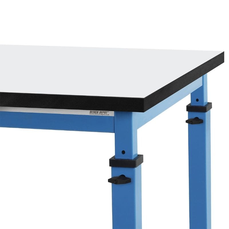 Benchpro Cleveland Workbench | 1" White Phenolic Resin Top | Square Edge | 2,000 lb Capacity | Adjustable Height - Image 2