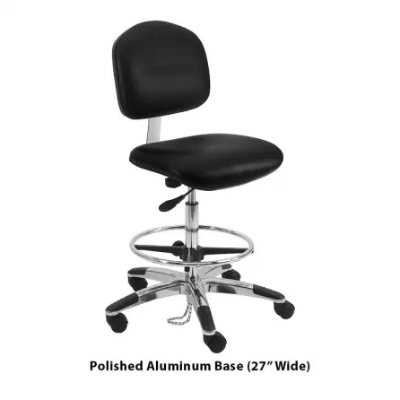 Benchpro Lincoln Cleanroom ESD Vinyl Chair - Aluminum Base - Image 3