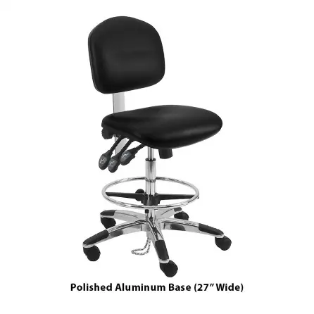 Benchpro Lincoln Cleanroom ESD Vinyl Chair - Aluminum Base - Image 4