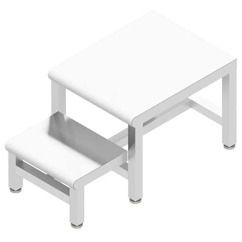 Benchpro Two Level Electropolished Gowning Bench Round Front Edge - Single Foot