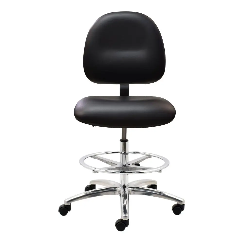 Industrial Seating Series 20W Cleanroom Vinyl Chair Aluminum Base and Wide Seat