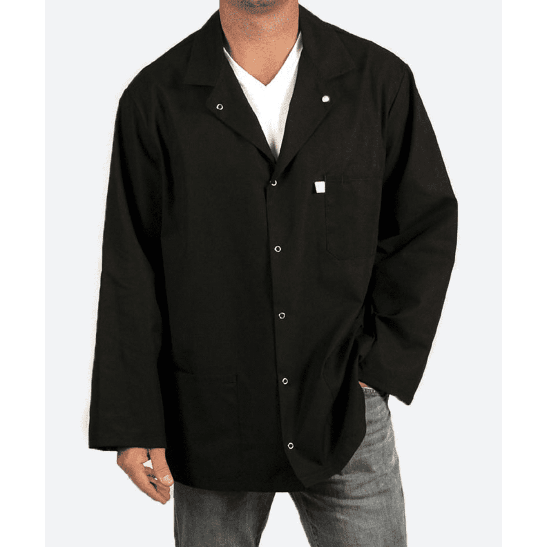 Tech Wear Black Hip-Length ESD Lab Coat