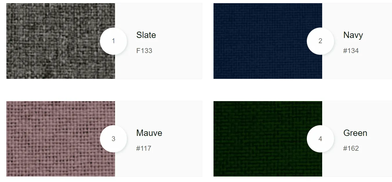 GK chairs fabric color options