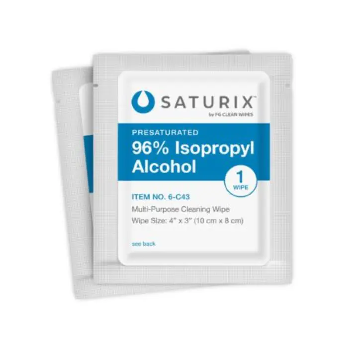 FG Clean Wipes Saturix 96% Presat Sachets Wipes