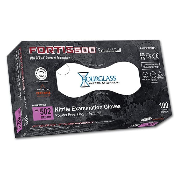 HandPRO Fortis500 Black Nitrile Exam Gloves Box