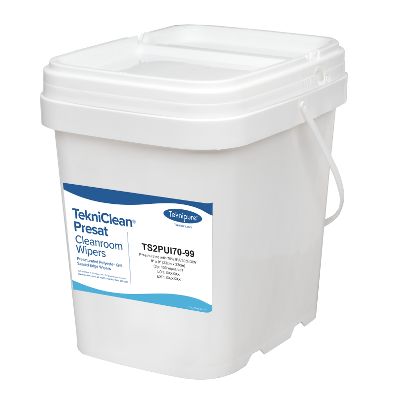 Teknipure TekniClean Presat Polyester Sealed Edge Knit Wipers 70%IPA