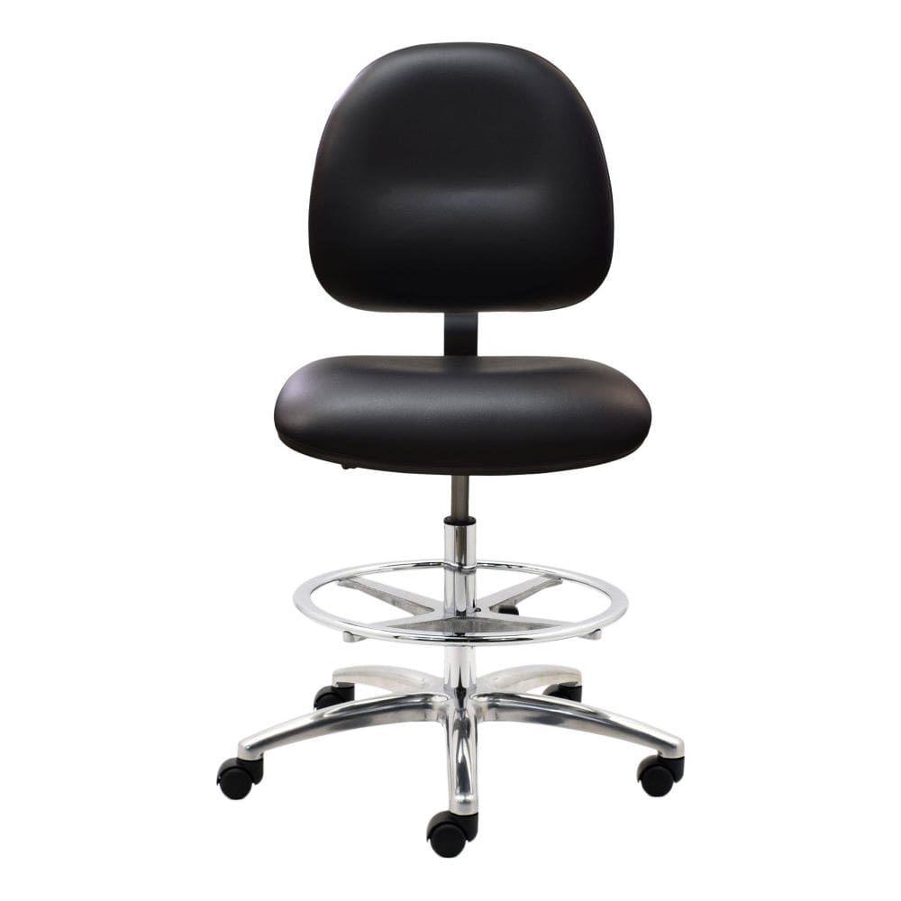 Industrial Seating Series 20W Cleanroom Vinyl Chair Aluminum Base and Wide Seat