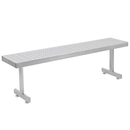 Benchpro Perforated SS Gowning Bench - Recessed Legs 3/8" Holes