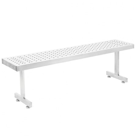 Benchpro Perforated Electropolished Gowning Bench - Recessed Legs 1/2" Holes