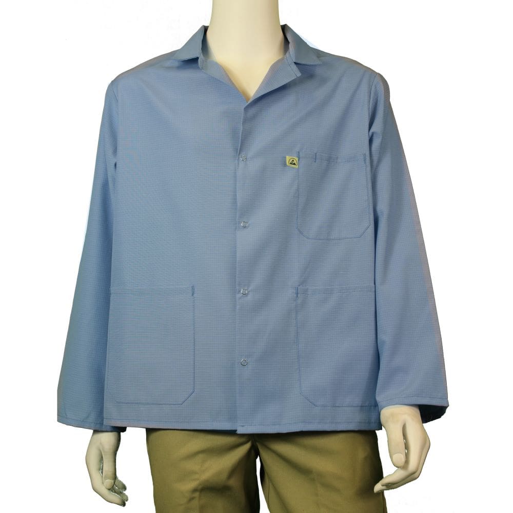 Tech Wear Blue Hip-Length ESD Lab Coat
