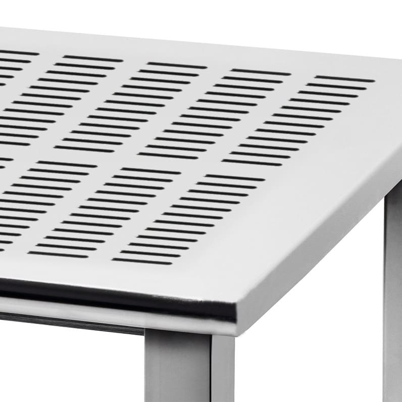 Benchpro Kennedy Series Electropolished Perforated 3/8" x 3" Slots SS Top Workbench with Square Edge