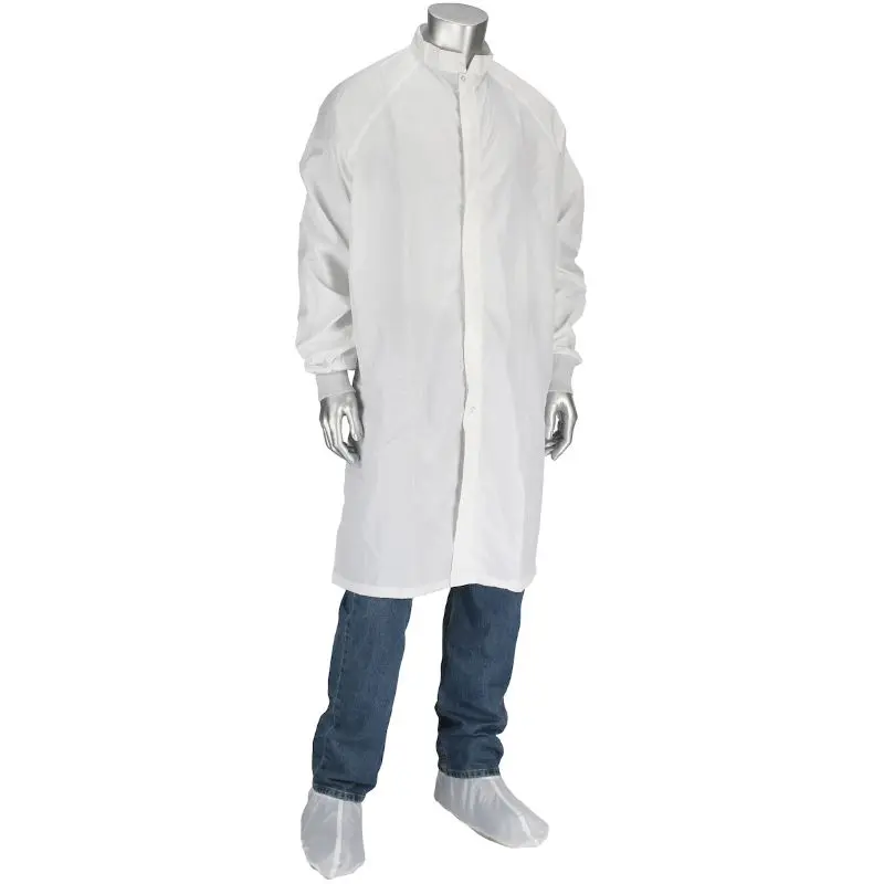 Uniform Technology Cleanroom Frock with Zip Close Whte