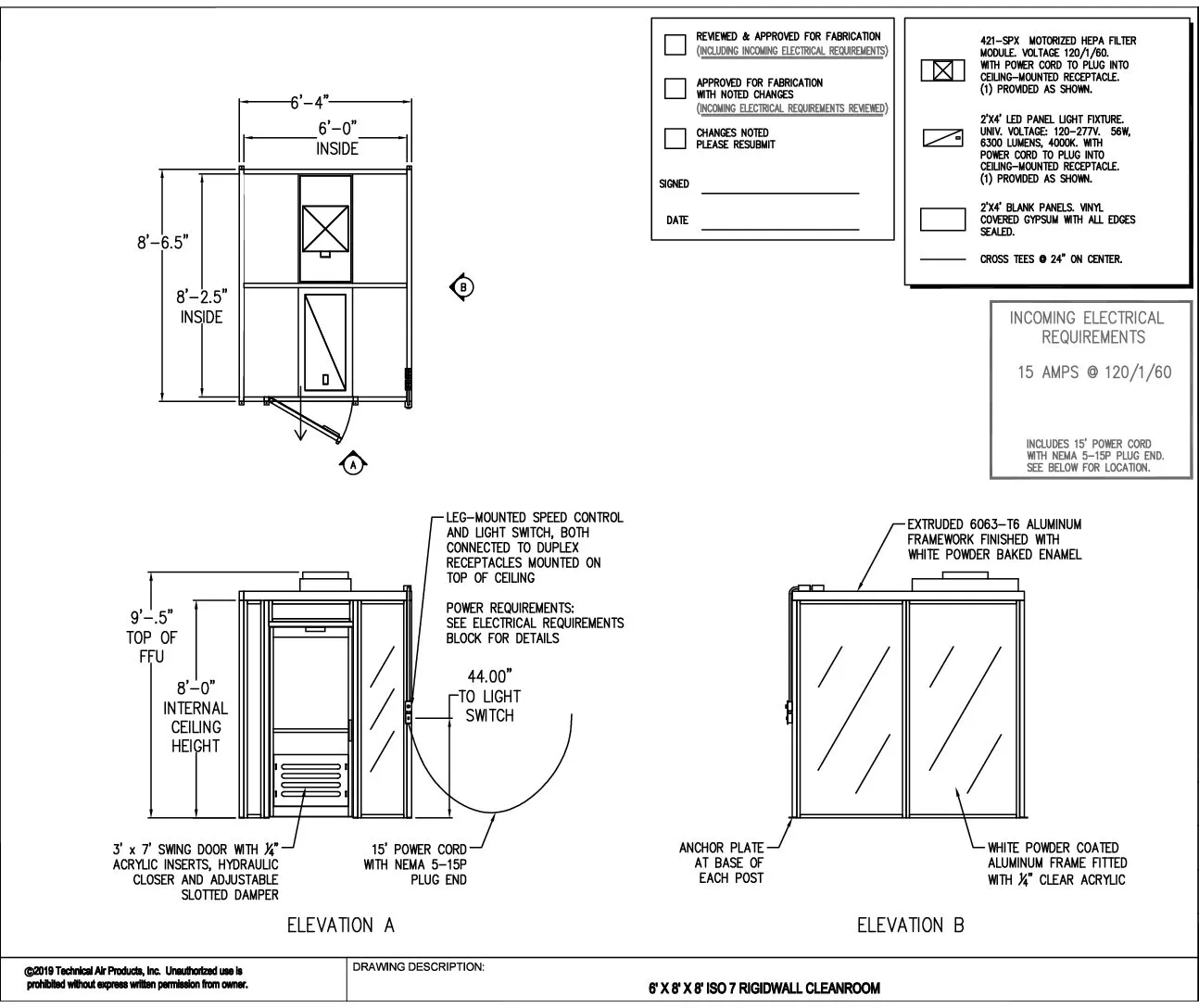Hardwall Cleanroom - 6'x8'x8' - Image 2