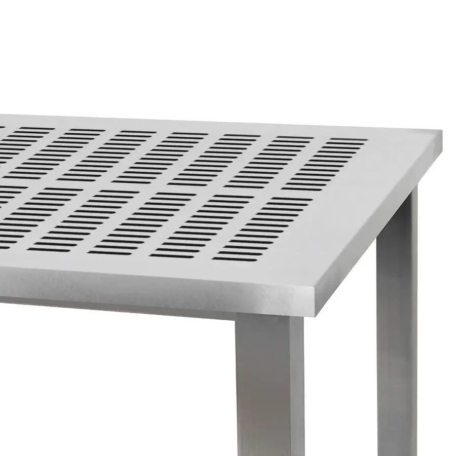 Benchpro Kennedy Stainless Steel 1/2" x 3" Slots Workbench with Square Edge