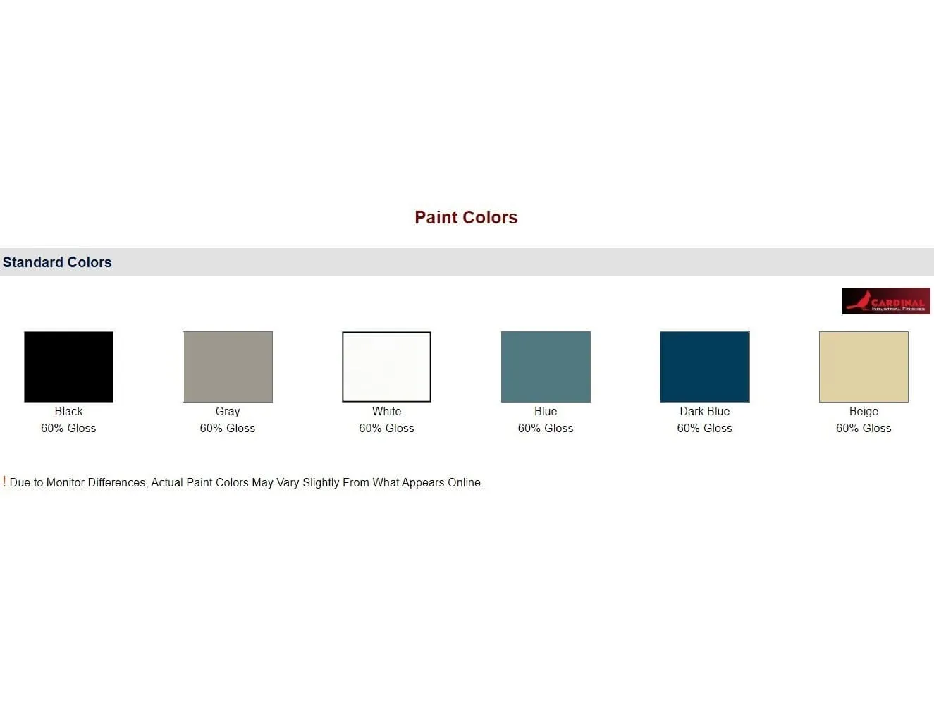 Benchpro Workbench Paint Colors