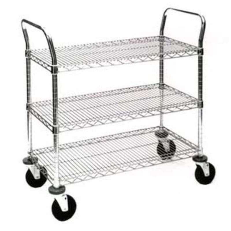 Olympic 3 Shelf Chrome Wire Utility Cart
