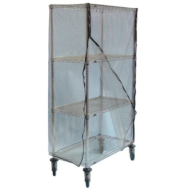 Clear ESD Grid Print Vinyl Cart Covers