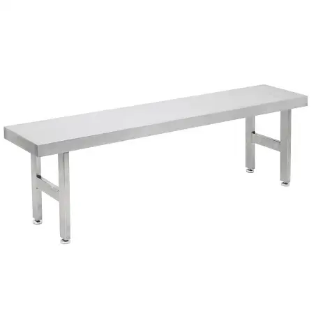 Benchpro Stainless Steel Gowning Bench - Four Legs w/Square Edge