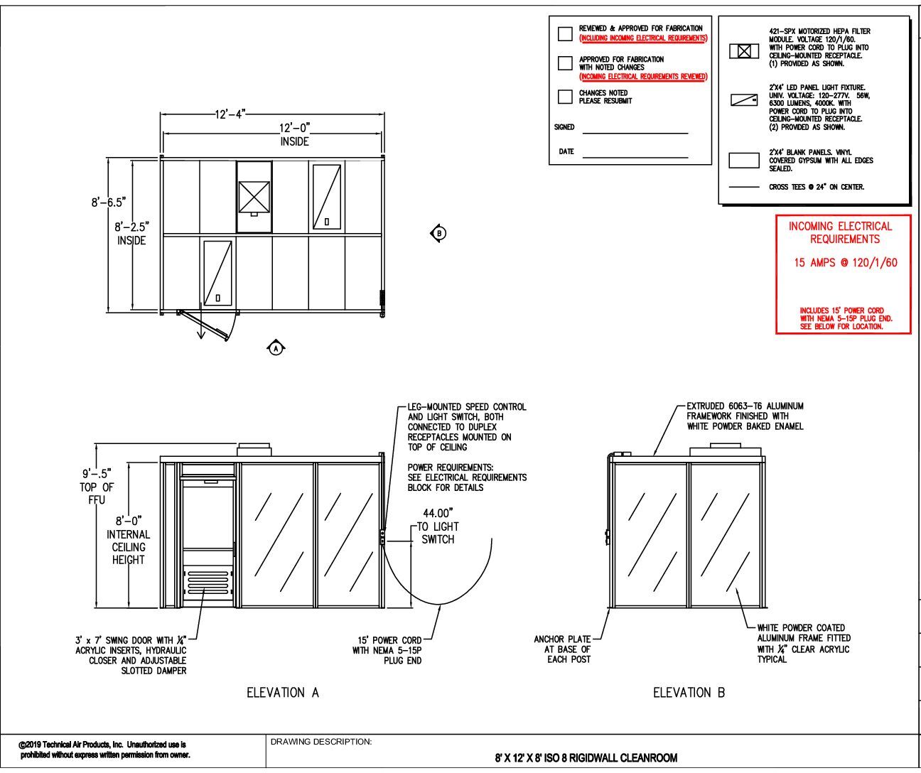 Rigidwall Cleanroom | 8'x12'x8' | ISO 7 & ISO 8 - Image 3