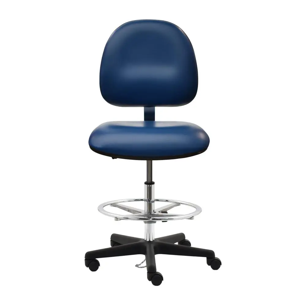 Industrial Seating Series 20W ESD Vinyl Cleanroom Chair Plastic Nylon Base wide seat