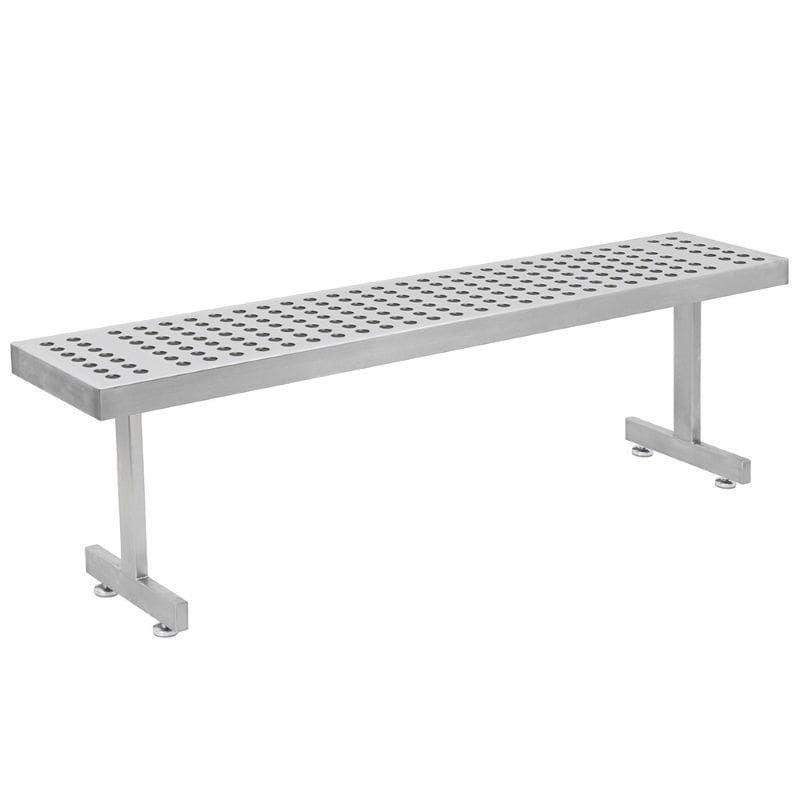 Benchpro Stainless Steel Gowning Bench with Square Edge - Recessed Legs 1" Holes