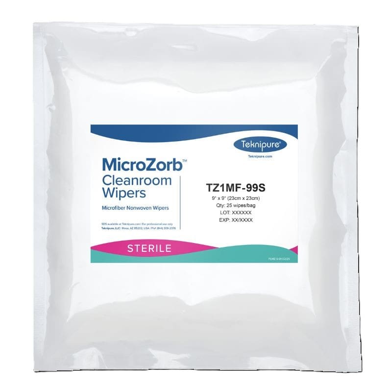 Teknipure MicroZorb Sterile Microfiber Nonwoven Cleanroom Wipers
