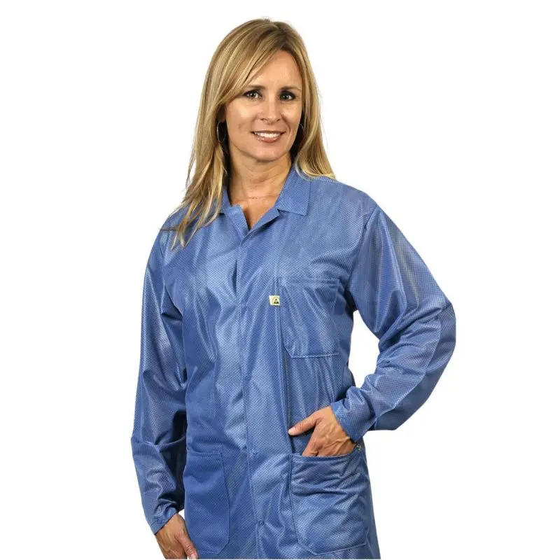 Tech Wear Traditional Blue Lightweight Hip-Length ESD Coat