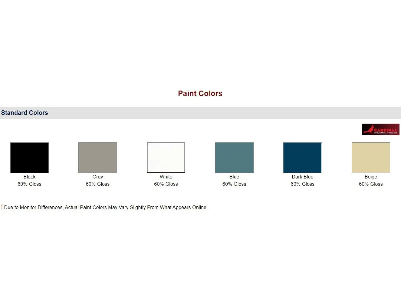 Benchpro Workbench Paint Colors