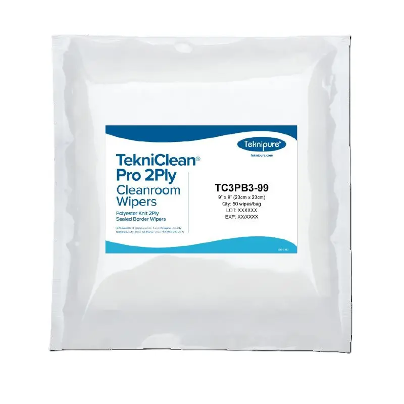 Teknipure TekniClean Pro 2Ply Polyester Knit Cleanroom Wiper with Sealed Edge