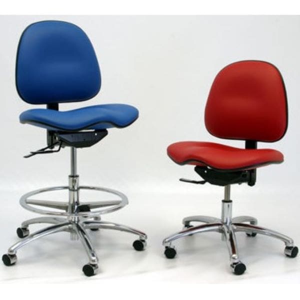 Gibo Kodama Stamina 7 Series Vinyl Chair | Ergonomic Saddle Seat | Polished Aluminum Base | 300 lb Capacity - Image 2