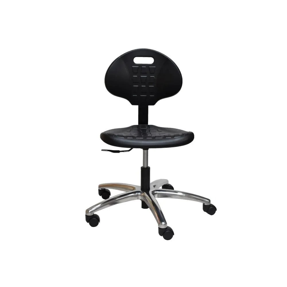 Industrial Seating Polyurethane Desk Height Cleanroom Chair Aluminum Base