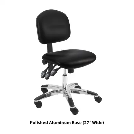 Benchpro Lincoln Cleanroom Vinyl Chair - Aluminum Base